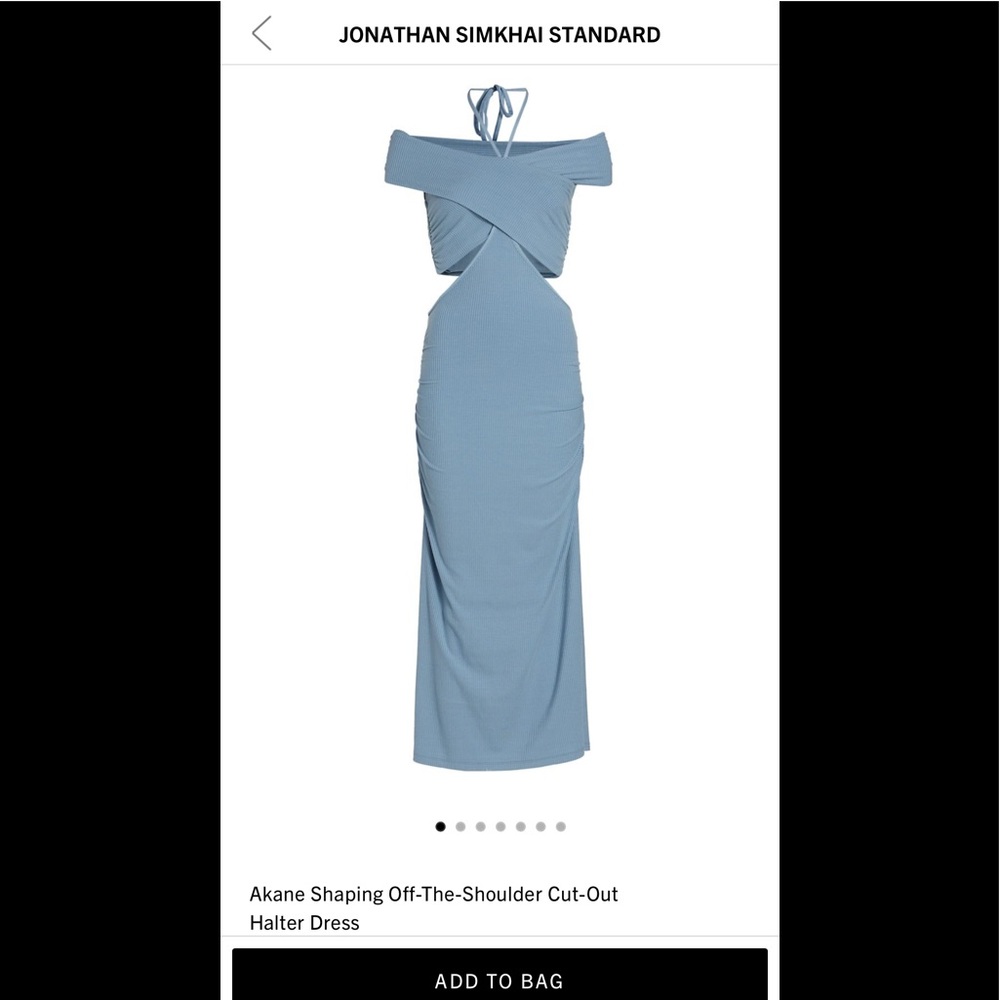 Jonathan Simkhai Akane Shaping Off-The-Shoulder Cut-Out Halter Dress